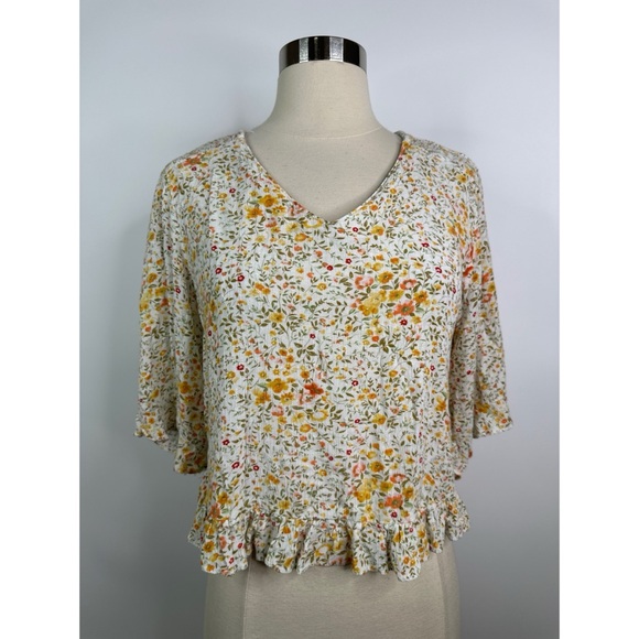 Cynthia Rowley Tops - Cynthia Rowley fairy floral half sleeve bohemian Multicolor Blouse